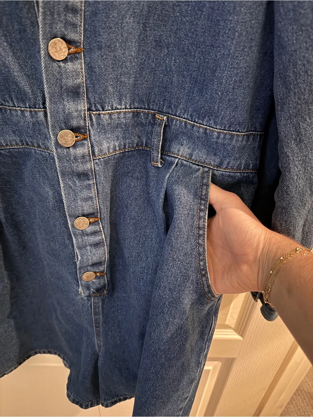 Nasty Gal Dark Blue Denim Longline Jacket - Picture 5 of 9